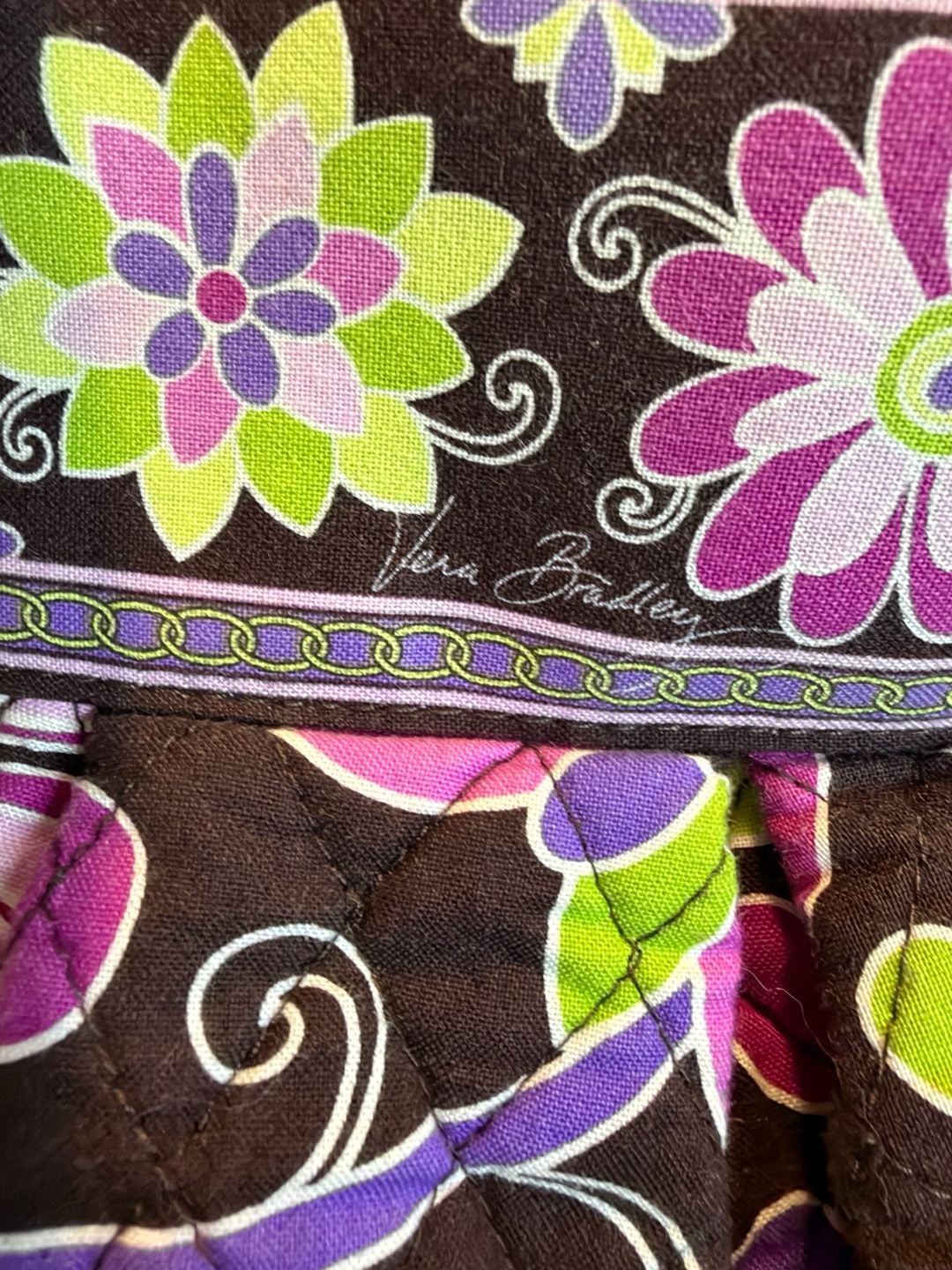Vera Bradley Morgan Shoulder Bag Purple Punch Floral Quilted Tote 3