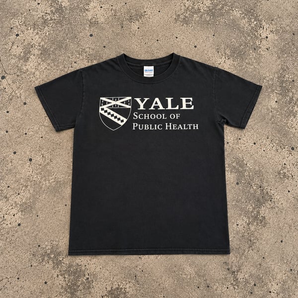 Sun Faded Gildan Yale School of Public Health T-Shirt Black