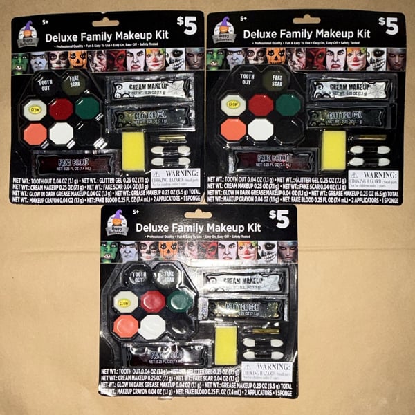 Happy Halloween Deluxe Family Makeup Kit 3 Pack
