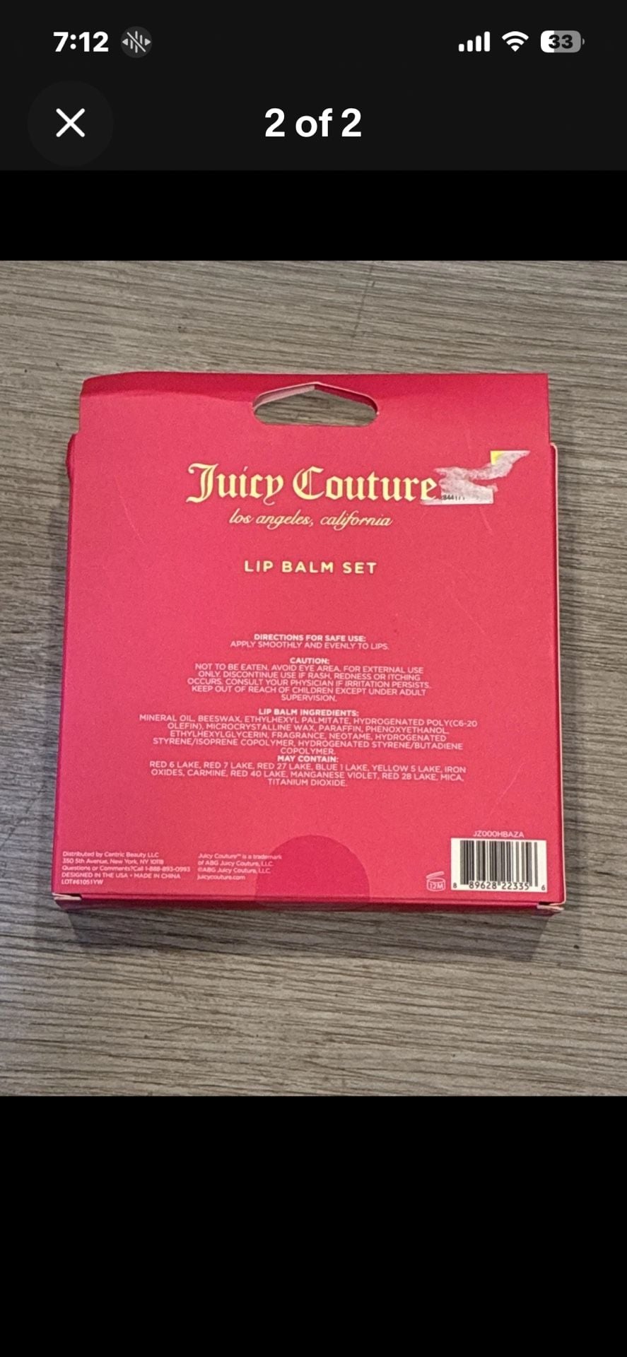 Juicy Couture Lip Balm Set 4 Piece Valentine's Day Gift Box 2