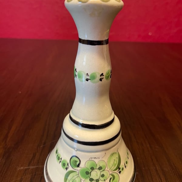 Vintage Mexican Talavera Pottery Candle Stick Holder Green Floral
