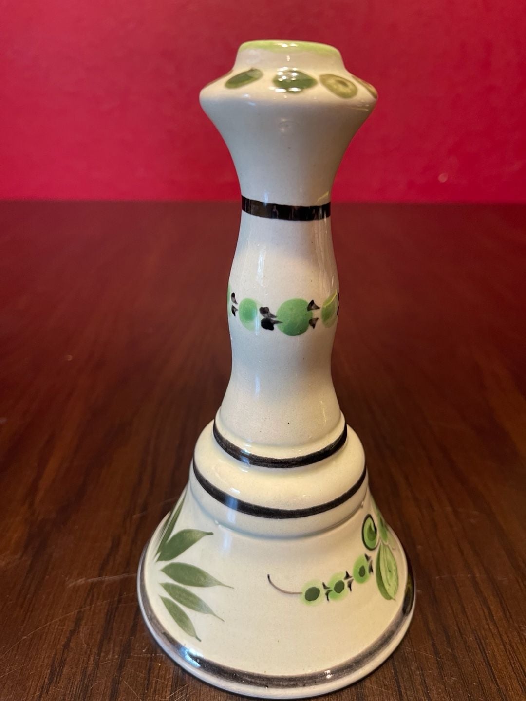 Vintage Mexican Talavera Pottery Candle Stick Holder Green Floral 2