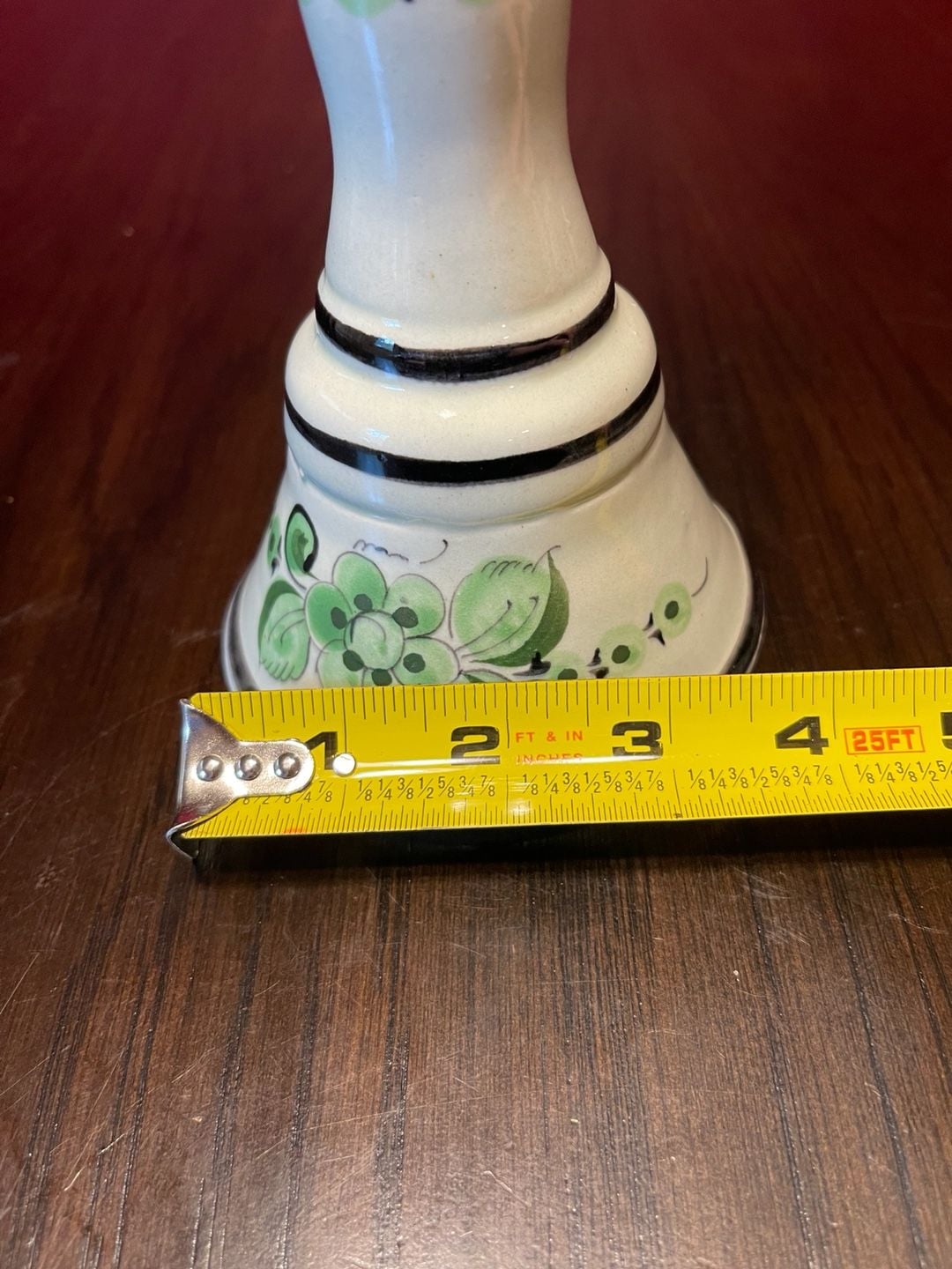 Vintage Mexican Talavera Pottery Candle Stick Holder Green Floral 9