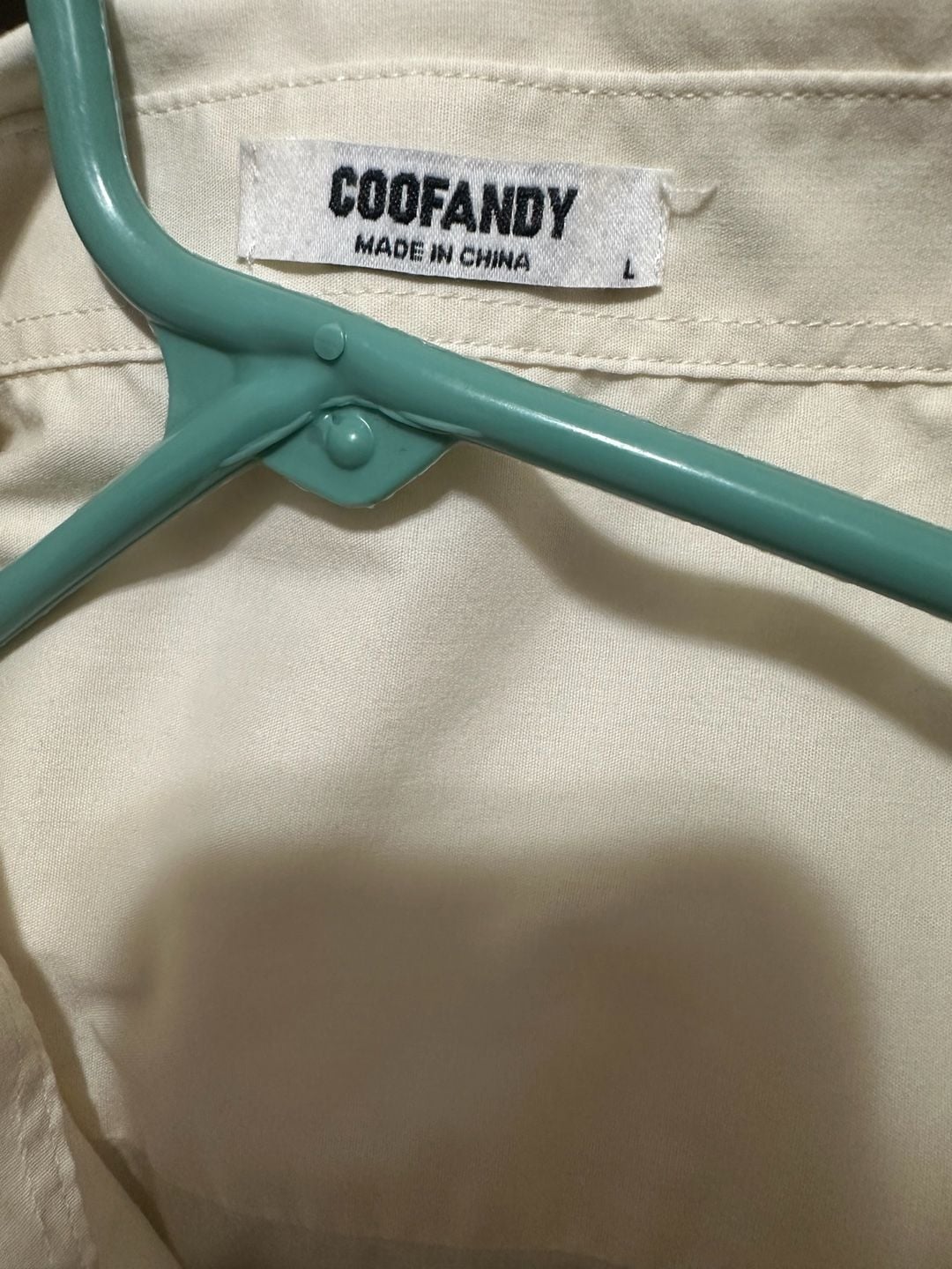 Coofandy Shirt Size L Cream Short Sleeve 4