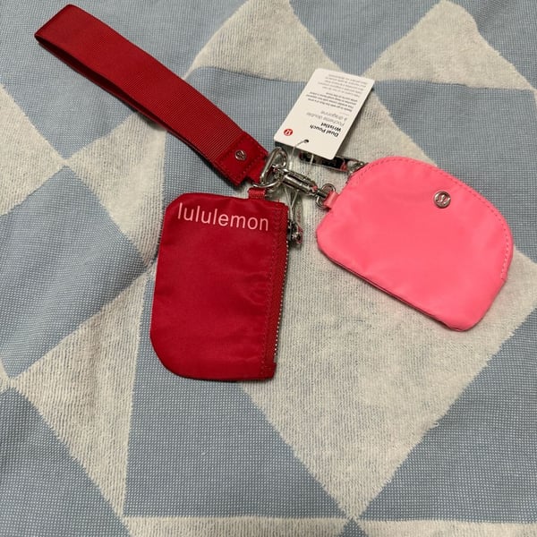 Lululemon Dual Pouch Wristlet Red and Hot Pink