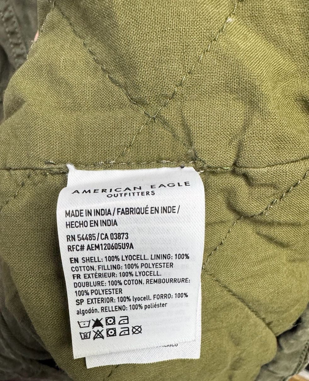 American Eagle Military Parka Hooded Jacket Green XL 5