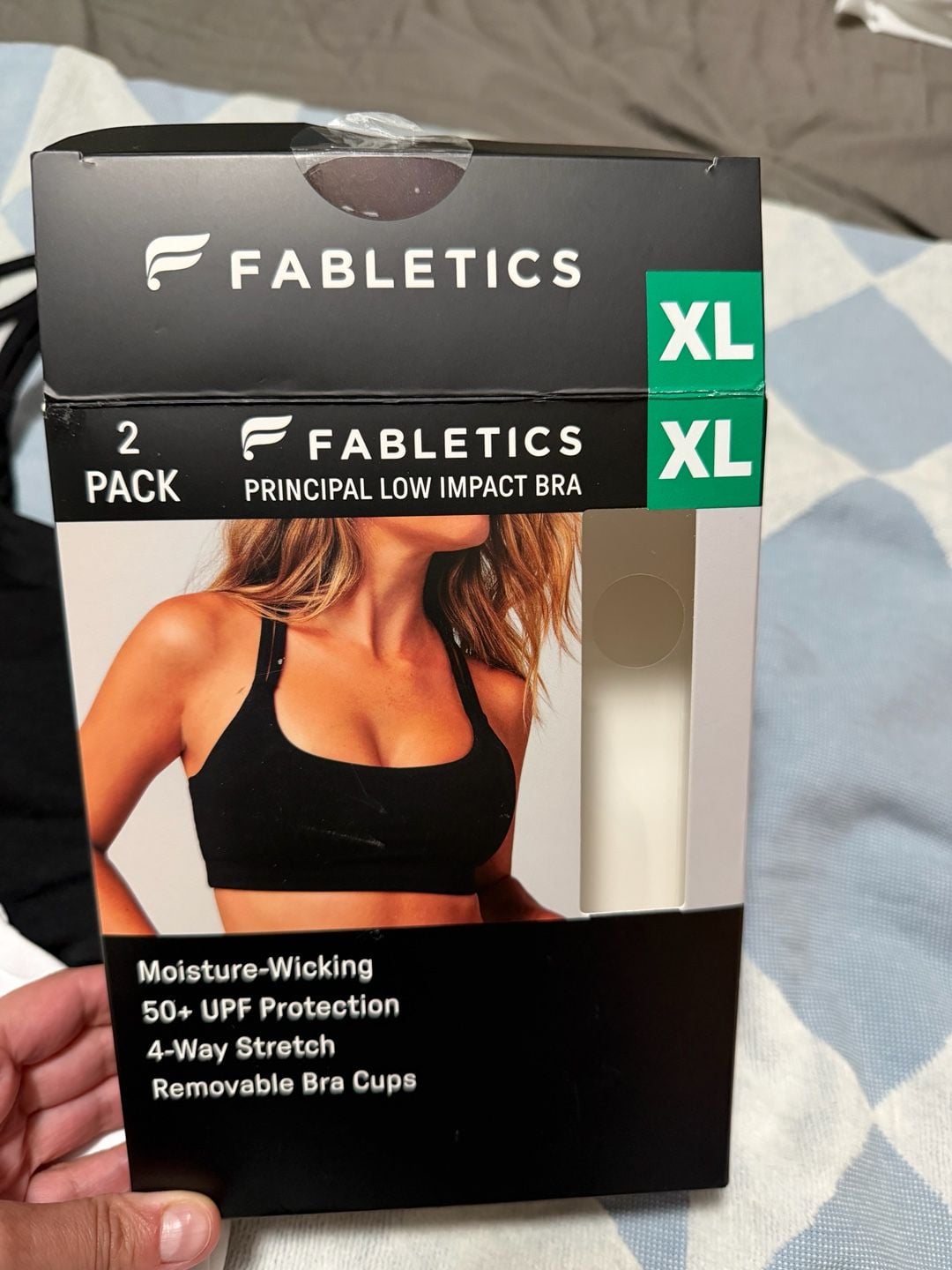 Fabletics Principal Low Impact Bra 2 Pack Size XL White Black 2