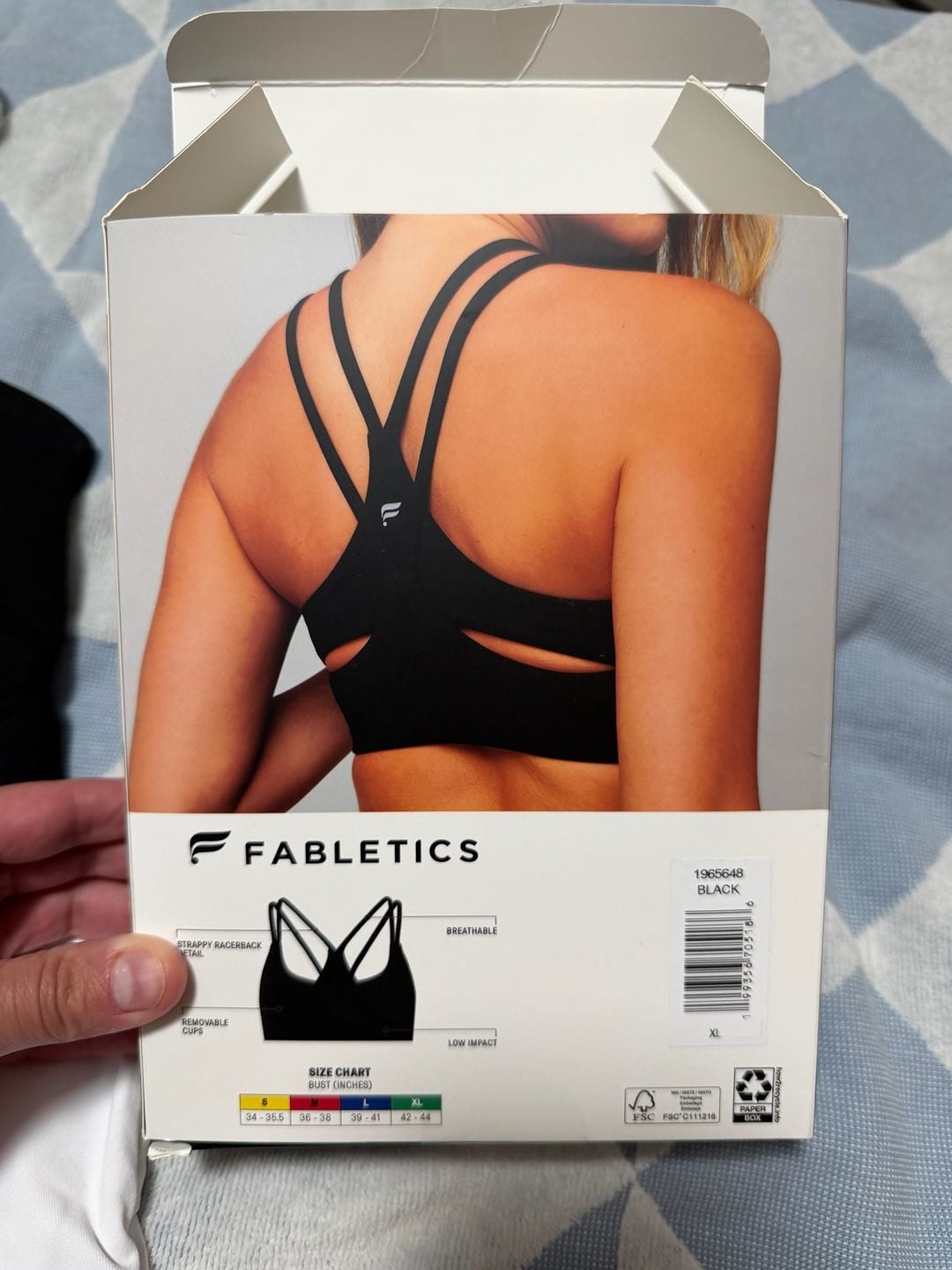 Fabletics Principal Low Impact Bra 2 Pack Size XL White Black 3