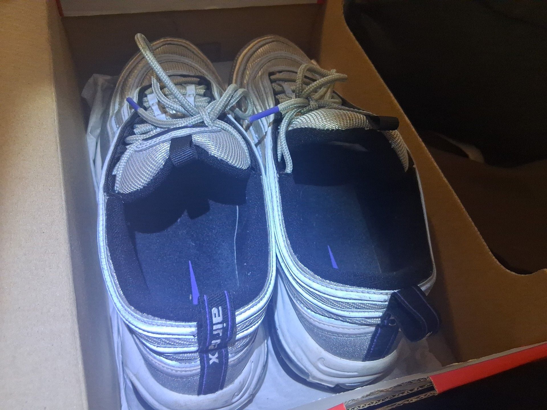 Nike Air Max 97 Size 11 Silver Violet Black Red Black 6