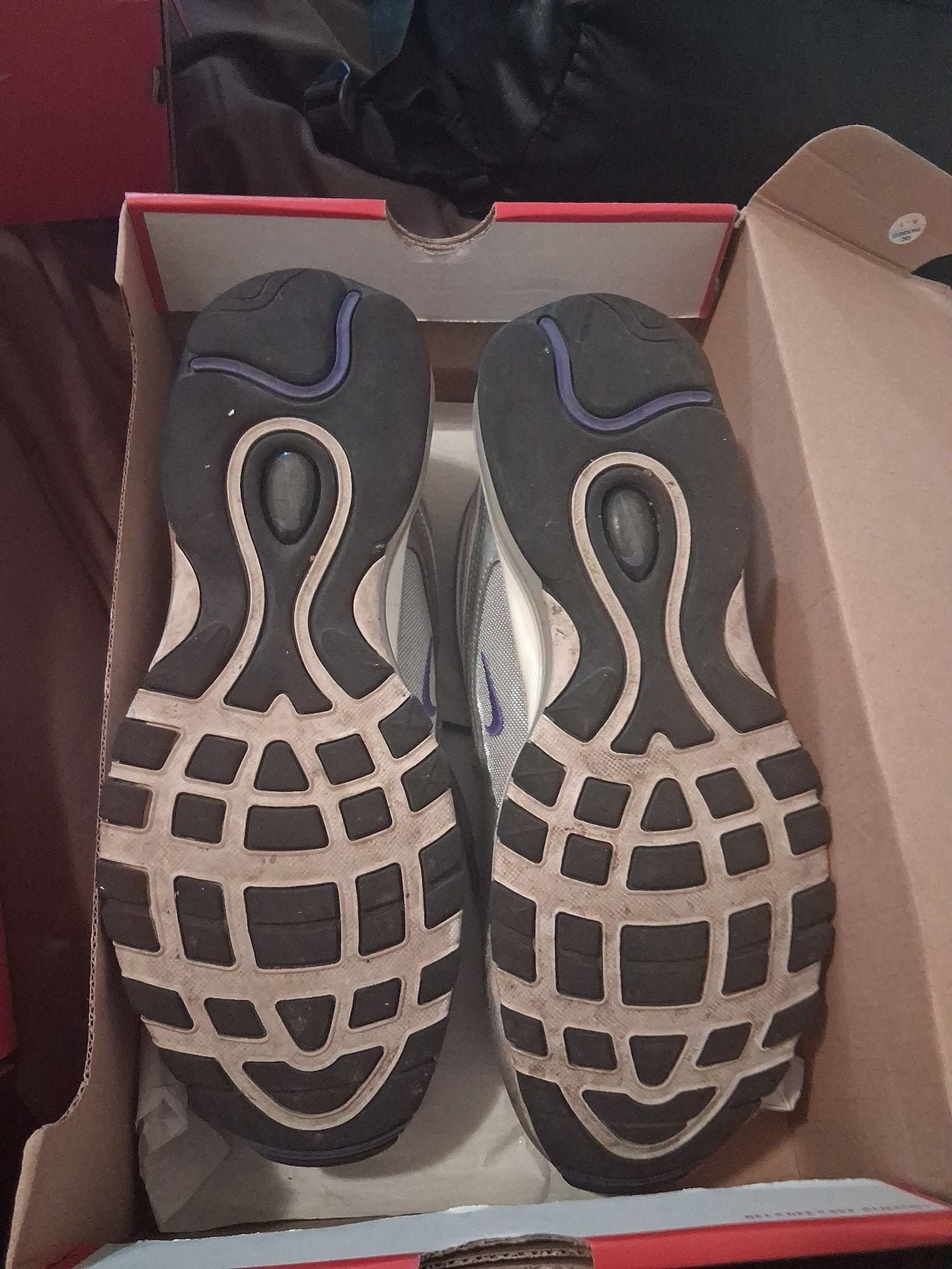Nike Air Max 97 Size 11 Silver Violet Black Red Black 9