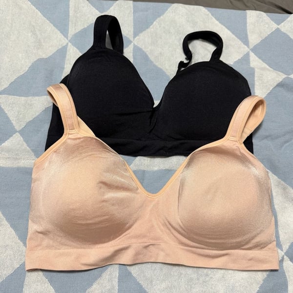 Felina Adaptive Cup Wire Free Bra 2 Pack Size XL Beige and Black