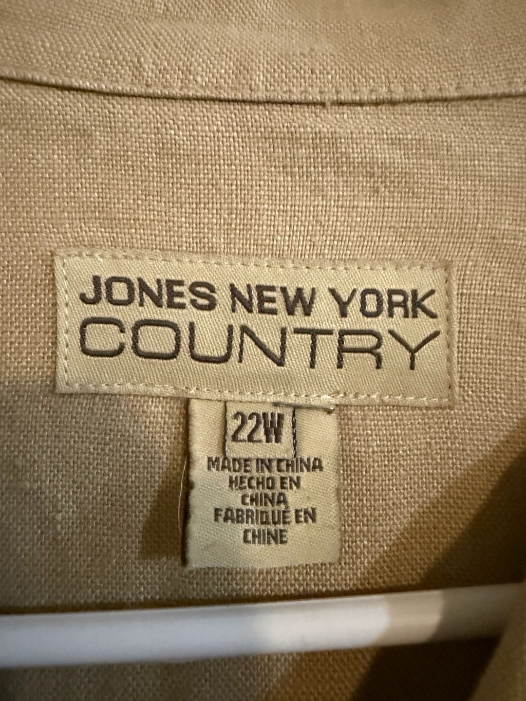 Jones New York Country Linen Safari Jacket Size 22W Tan Utility Coat 3
