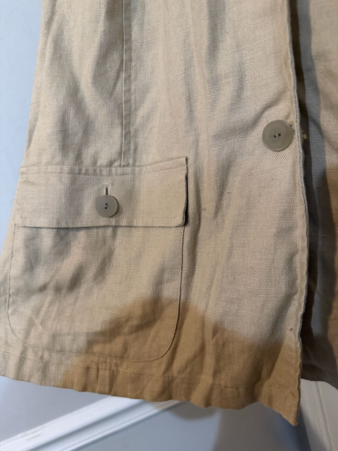 Jones New York Country Linen Safari Jacket Size 22W Tan Utility Coat 4