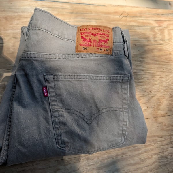 Levi's 505 Regular Fit Jeans Size 34x32 Gray