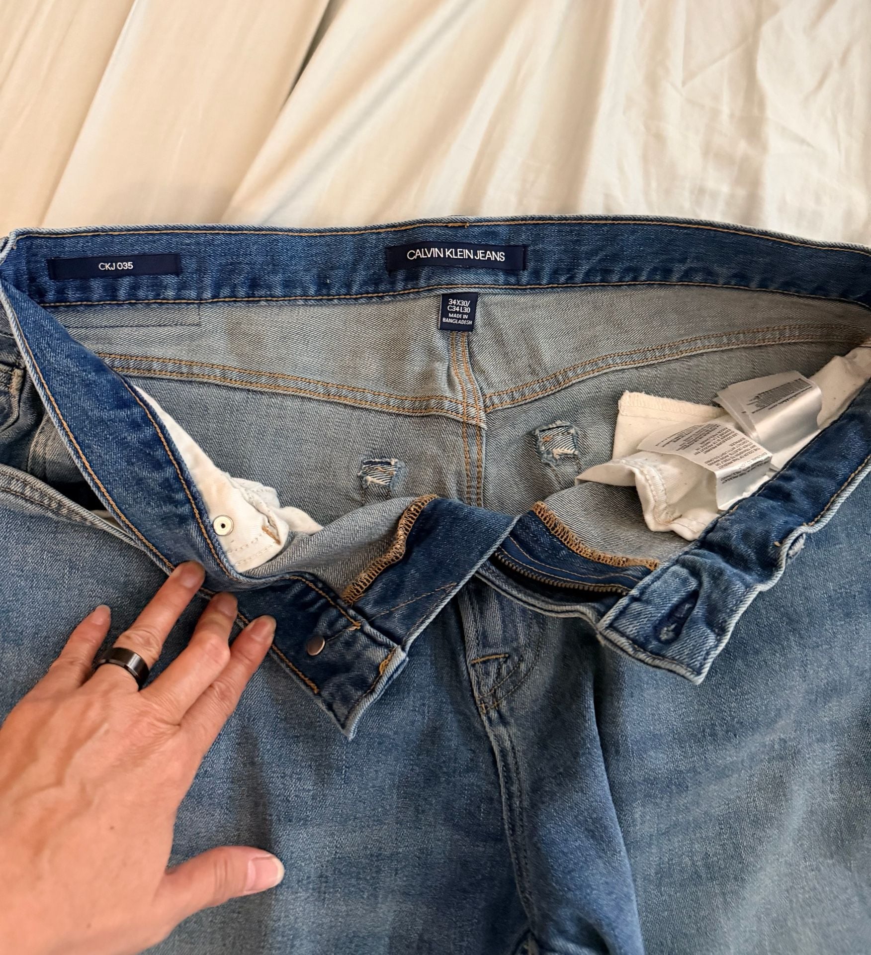 Calvin Klein Jeans CKJ 035 Straight Leg Jeans 34x30 Blue Denim 3