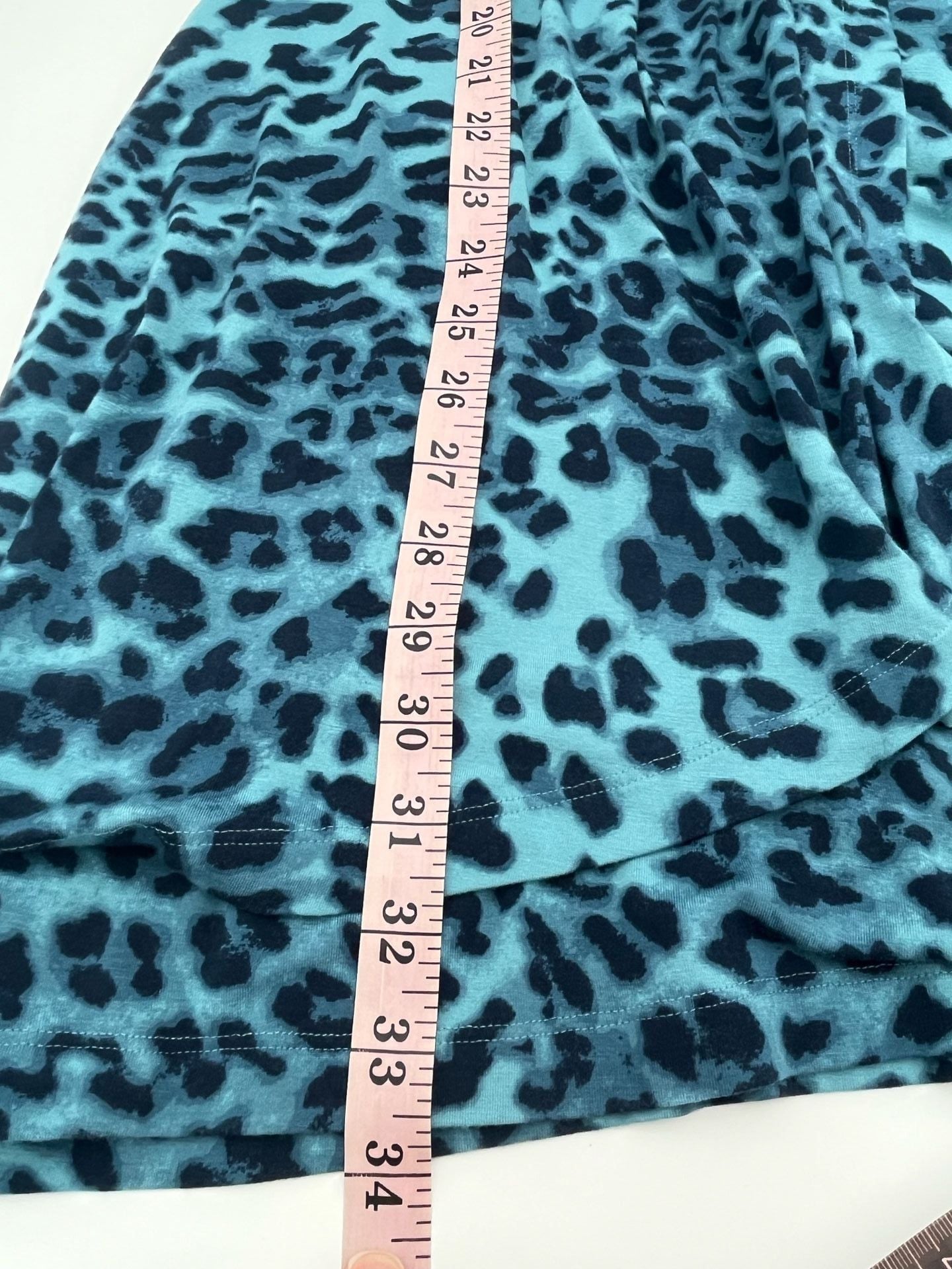 Soma Casual Luxury Else LS Short Dress Purrfect Blue Leopard Print XS 9