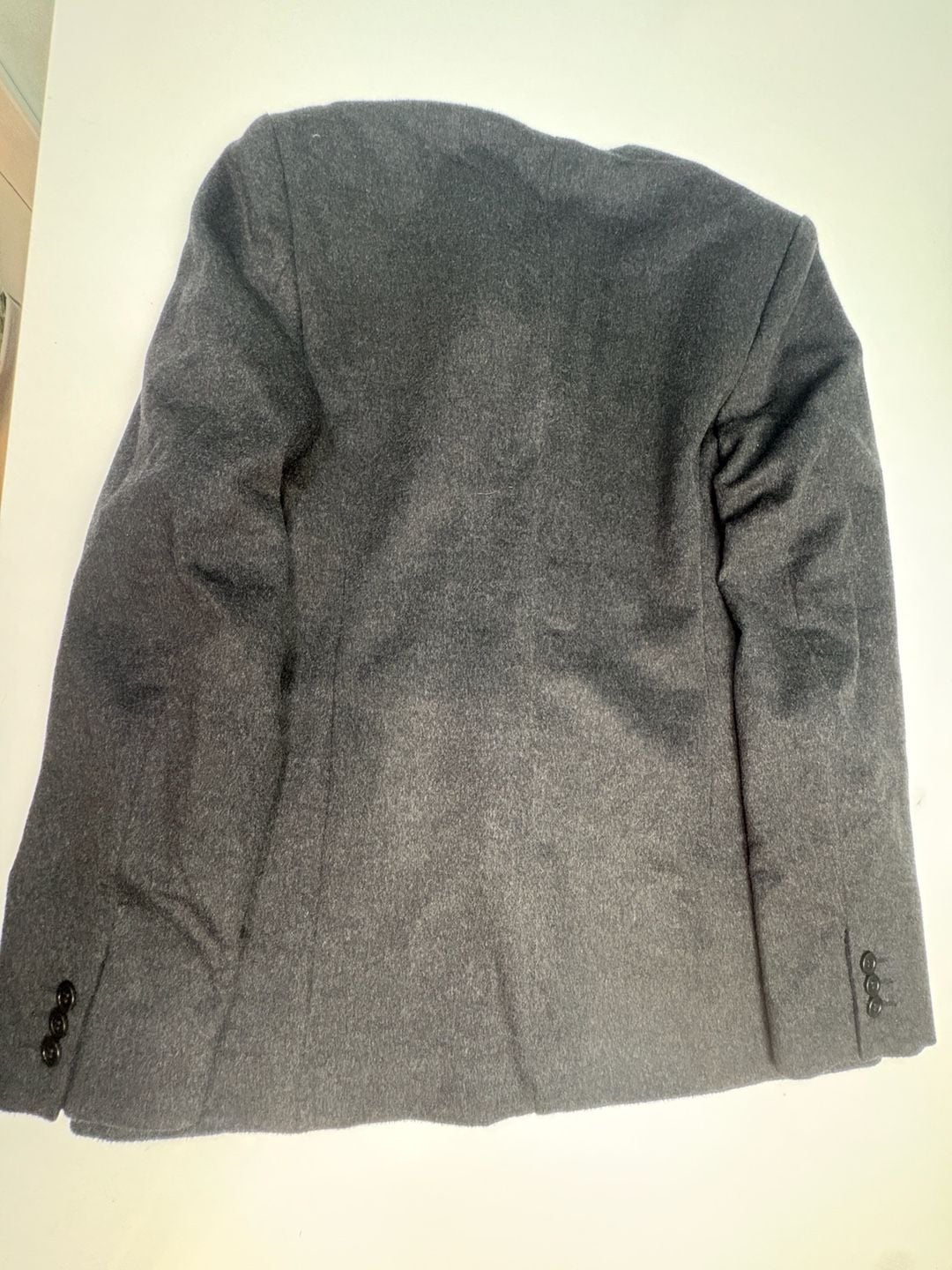 Max Mara Womens Gray 100% Virgin Wool Collarless Blazer Jacket Size 14 4
