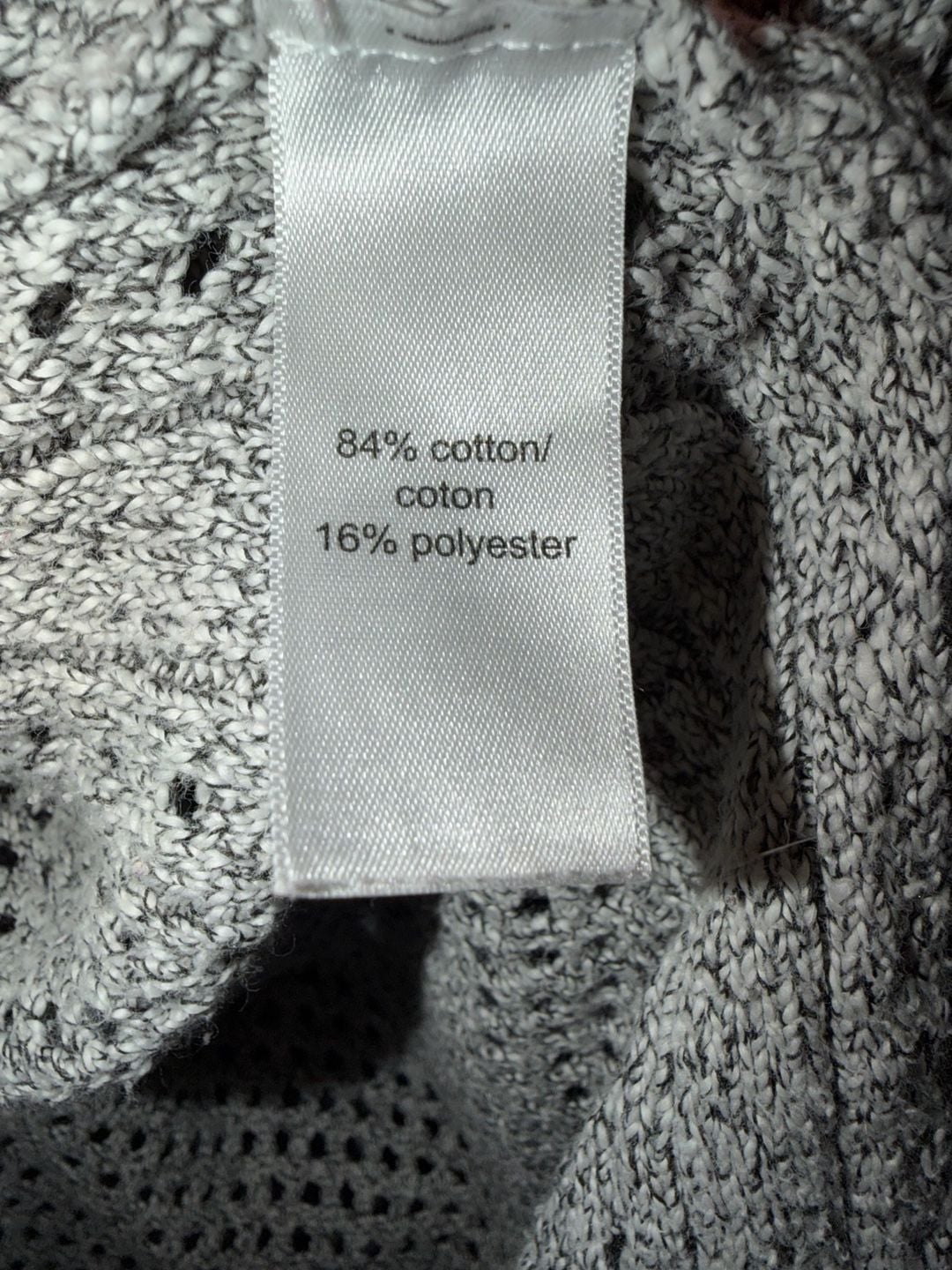 maurices Pointelle Open Front Duster Cardigan Size 2 Gray Cotton Blend 7