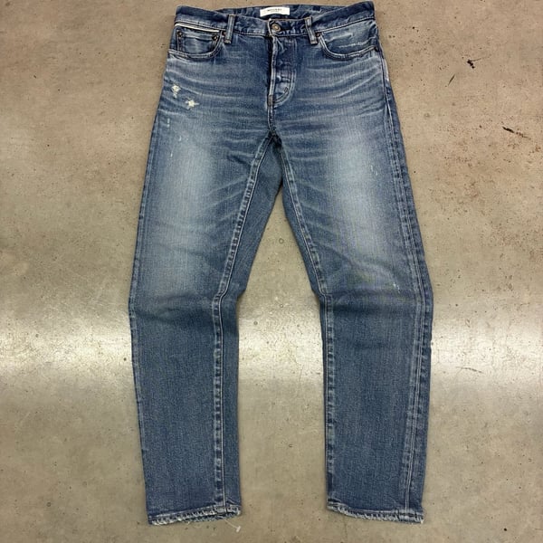 Moussy Vintage Denim Jeans Blue Distressed Tapered