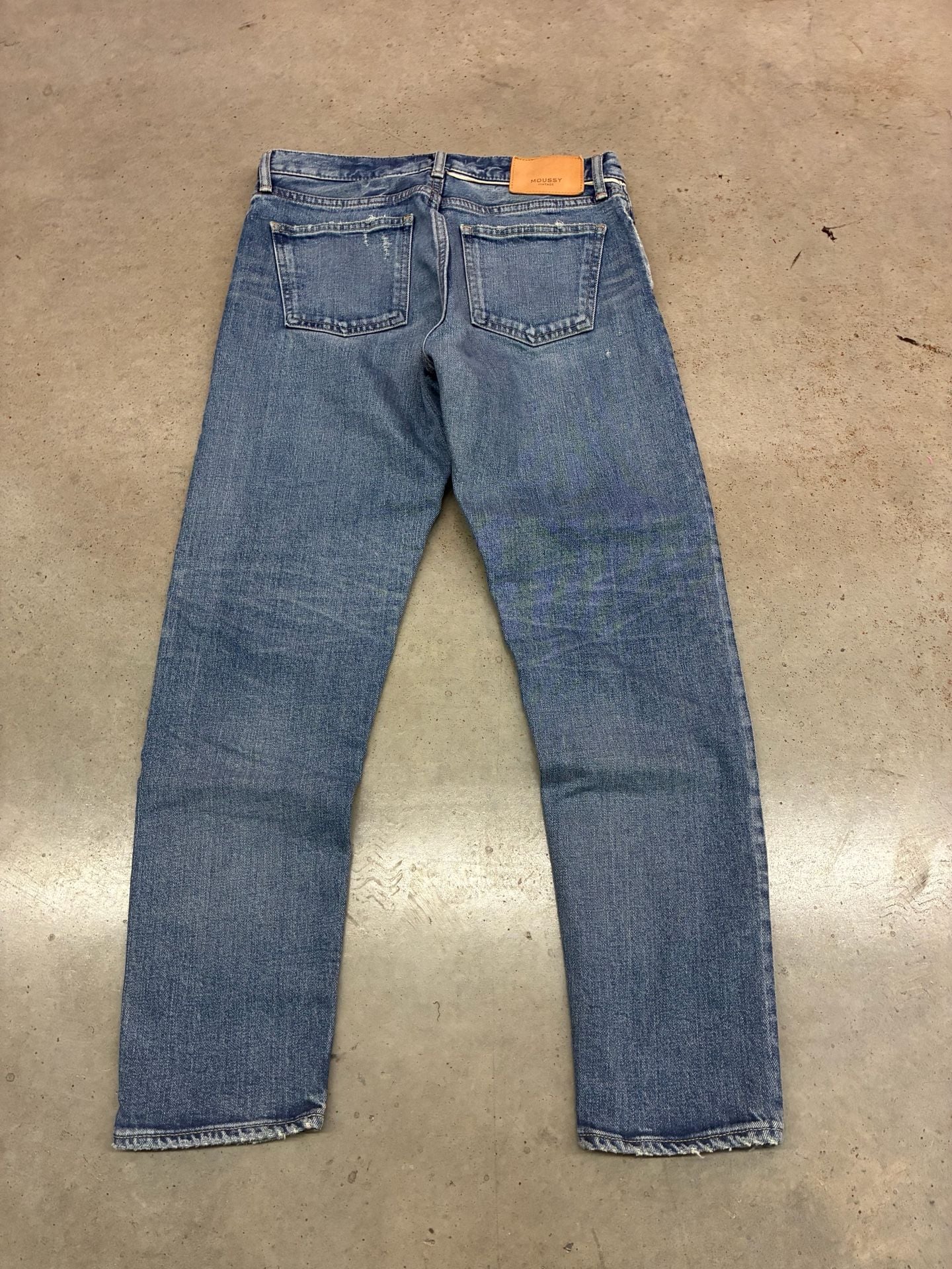 Moussy Vintage Denim Jeans Blue Distressed Tapered 11