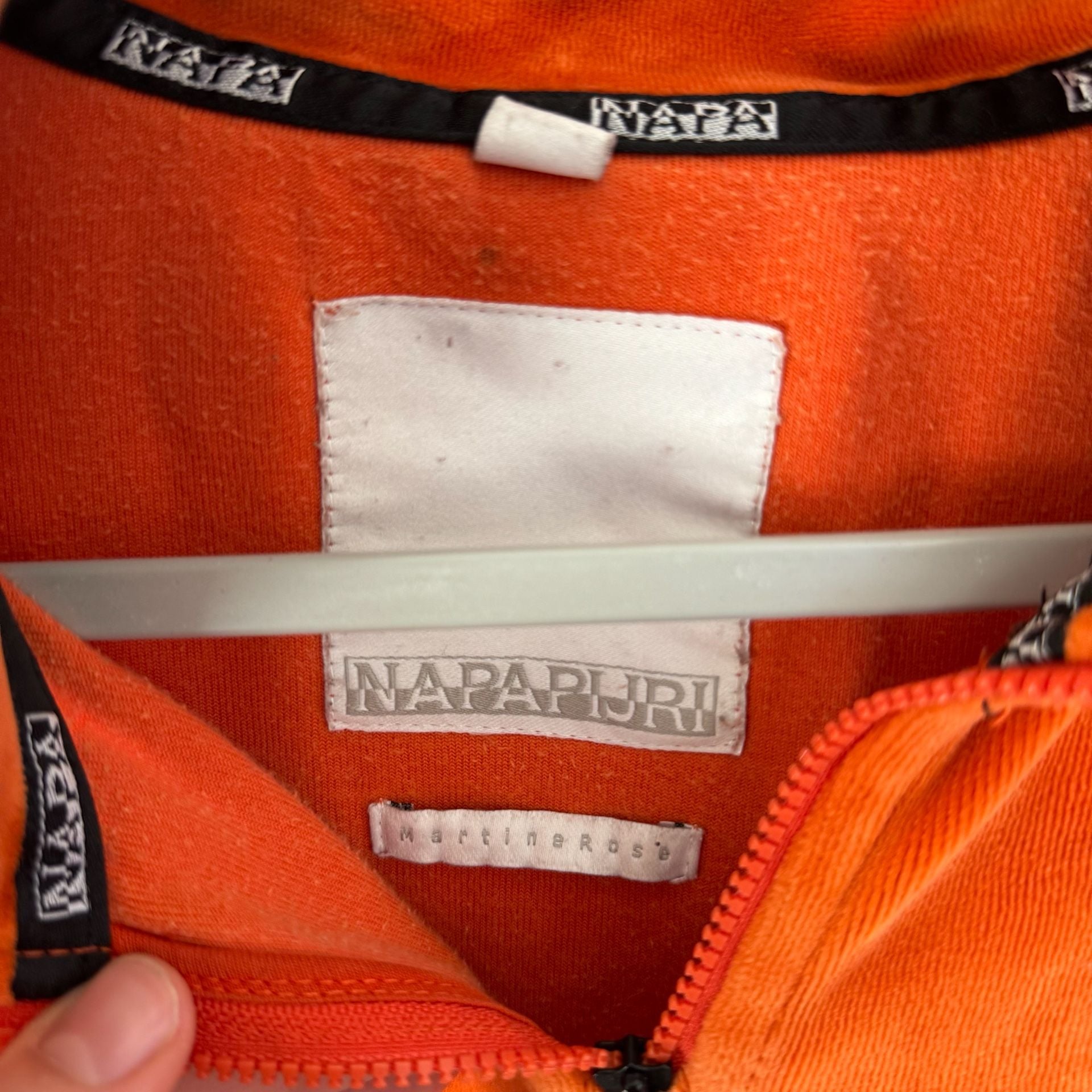 NAPA by Martine Rose Orange Velour Quarter Zip Jacket Napa x Martine Rose 7