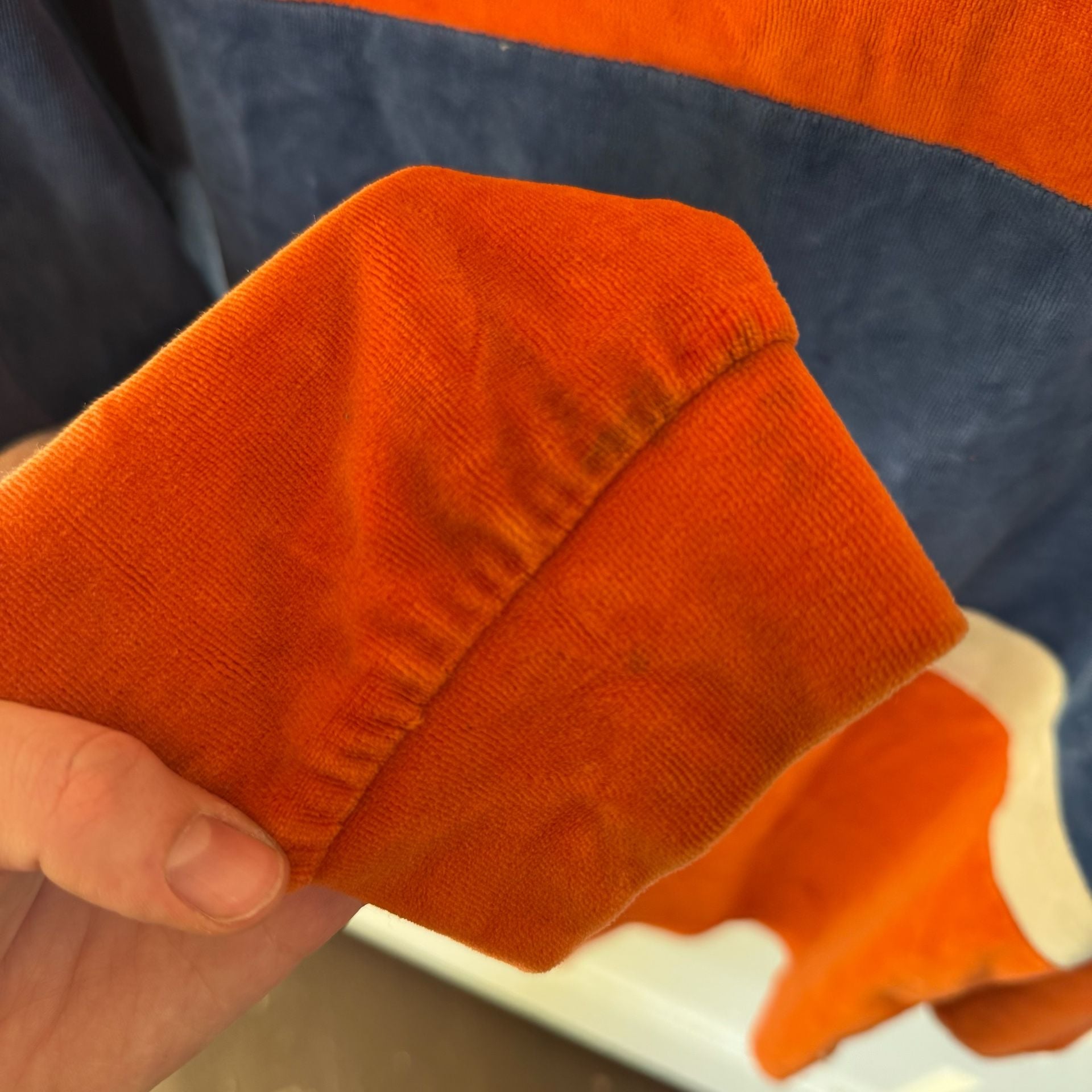 NAPA by Martine Rose Orange Velour Quarter Zip Jacket Napa x Martine Rose 5