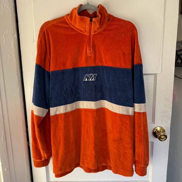 NAPA by Martine Rose Orange Velour Quarter Zip Jacket Napa x Martine Rose