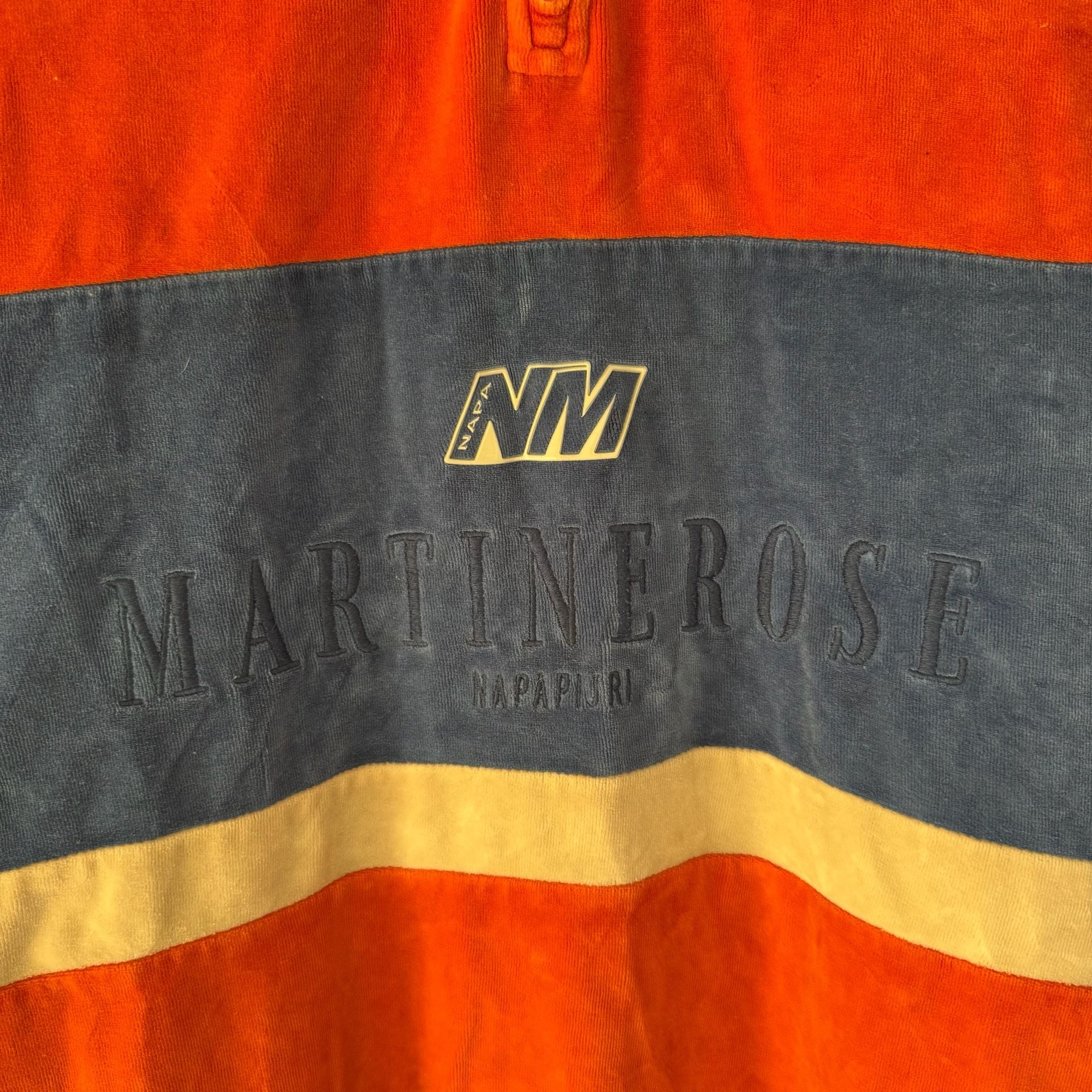 NAPA by Martine Rose Orange Velour Quarter Zip Jacket Napa x Martine Rose 3