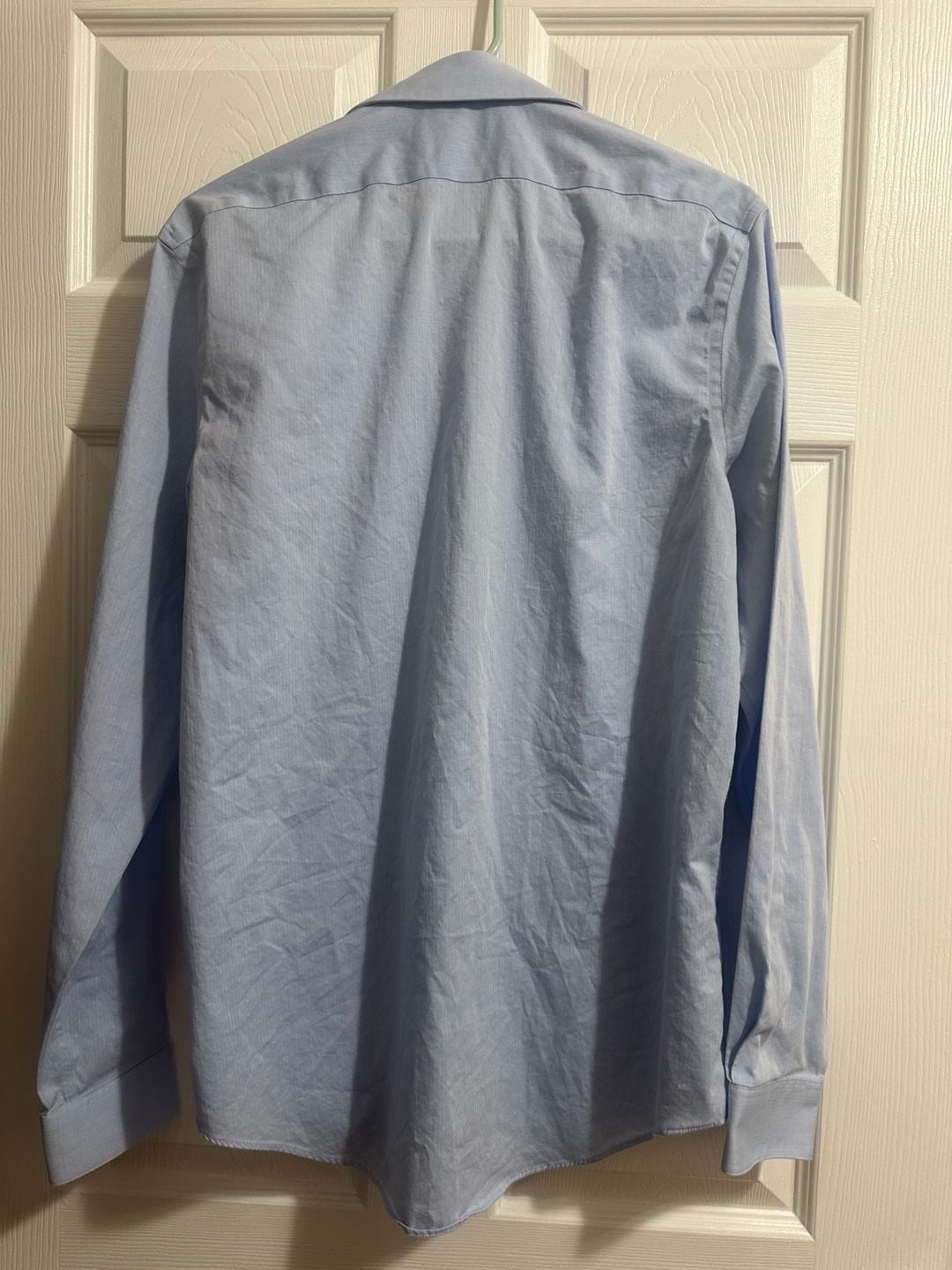 Calvin Klein Steel Slim Fit Herringbone Shirt 15 1/2 34/35 Blue Long Sleeve 5