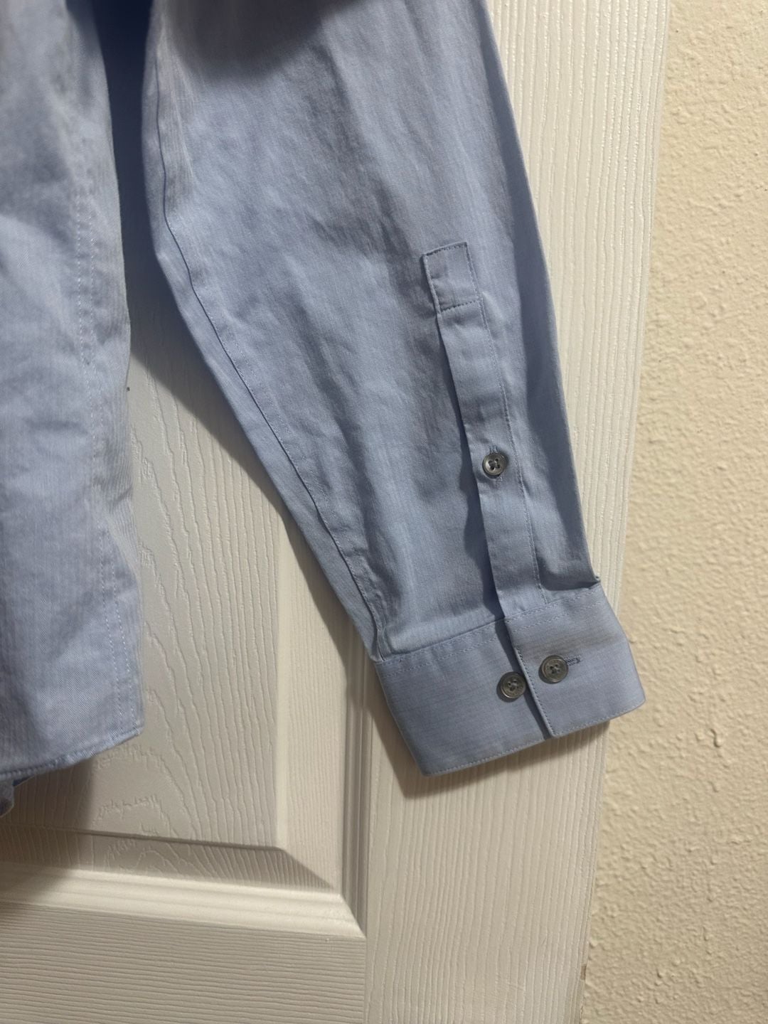 Calvin Klein Steel Slim Fit Herringbone Shirt 15 1/2 34/35 Blue Long Sleeve 6