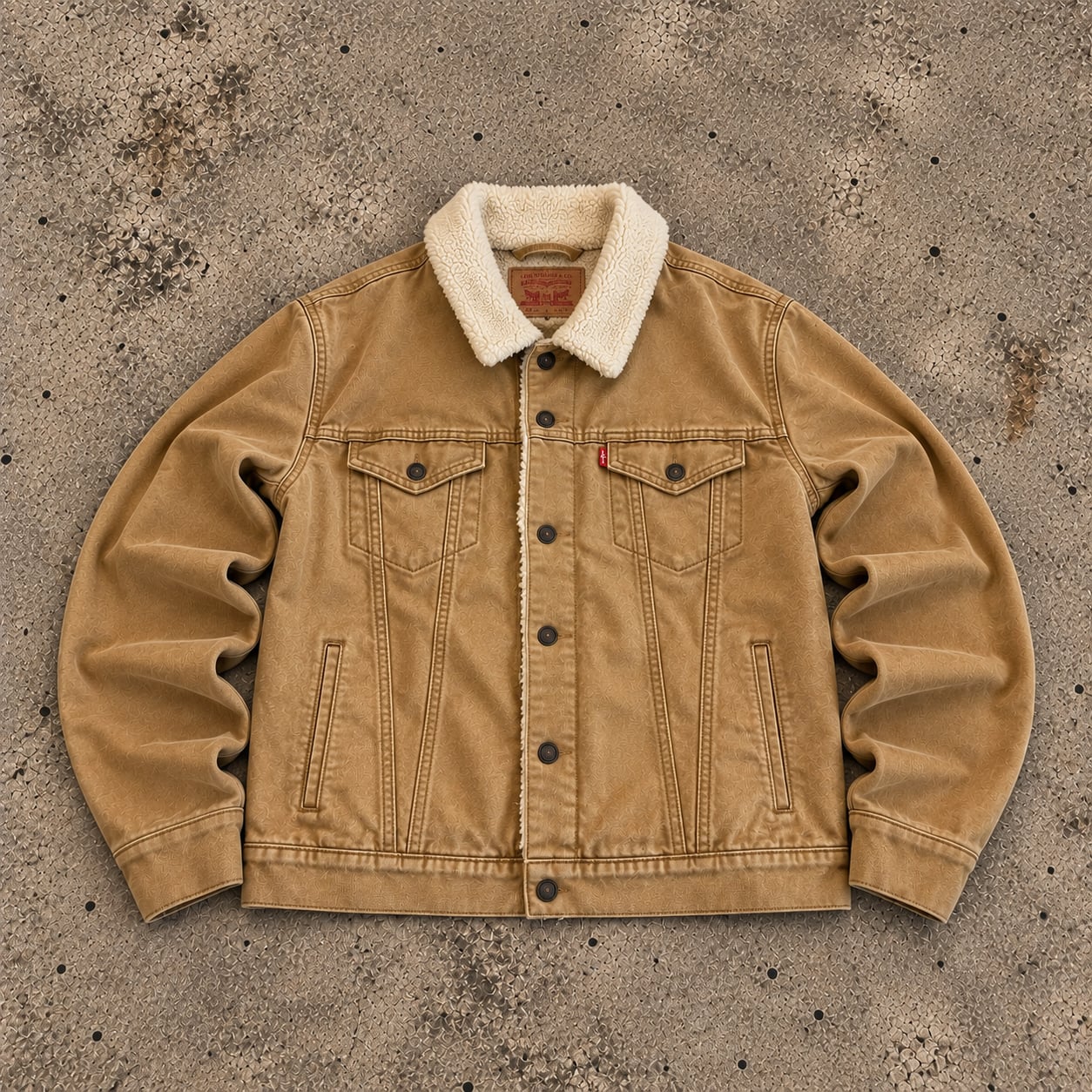 Levi's Type 3 Sherpa Trucker Jacket Size L Brown Canvas 2