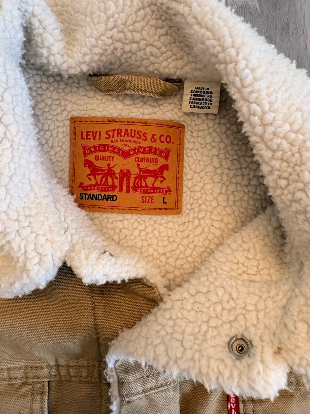 Levi's Type 3 Sherpa Trucker Jacket Size L Brown Canvas 6