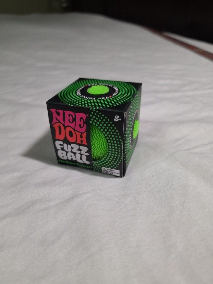 Schylling NeeDoh Fuzz Ball Velvet Squeeze Green Stress Toy New 1