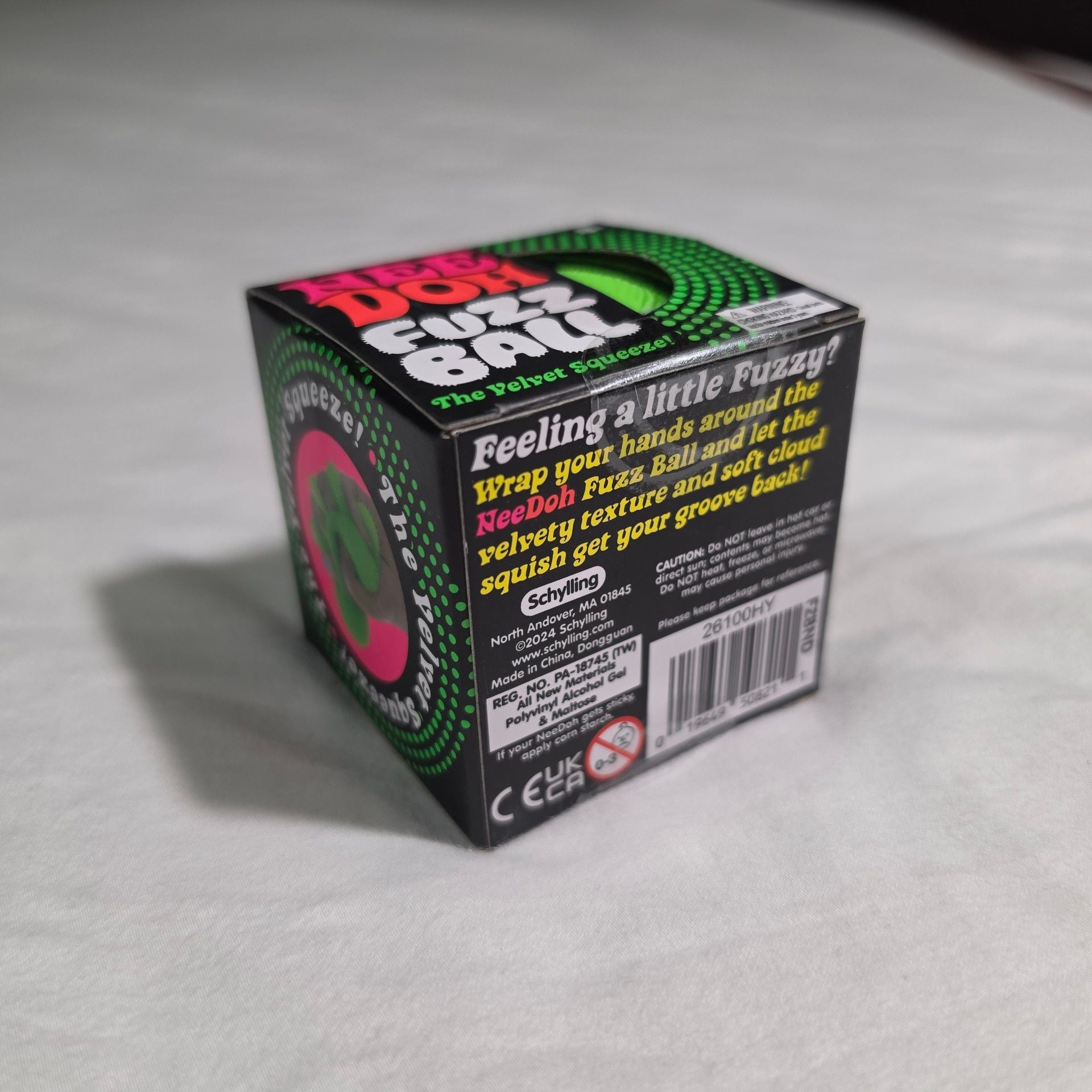 Schylling NeeDoh Fuzz Ball Velvet Squeeze Green Stress Toy New 3