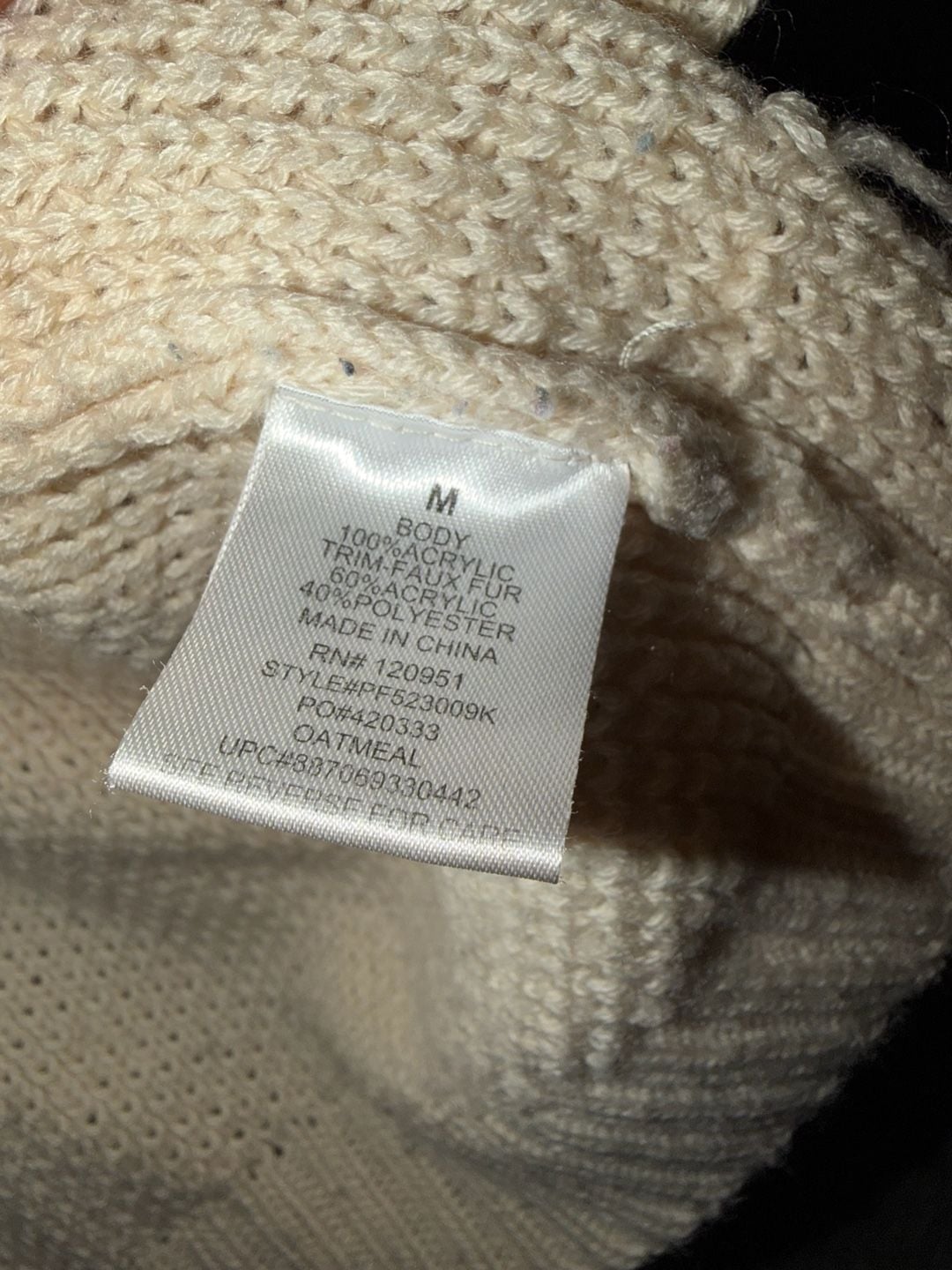 Pink Republic Sweater Vest Faux Fur Collar Toggle Cream Knit. Size Medium 9