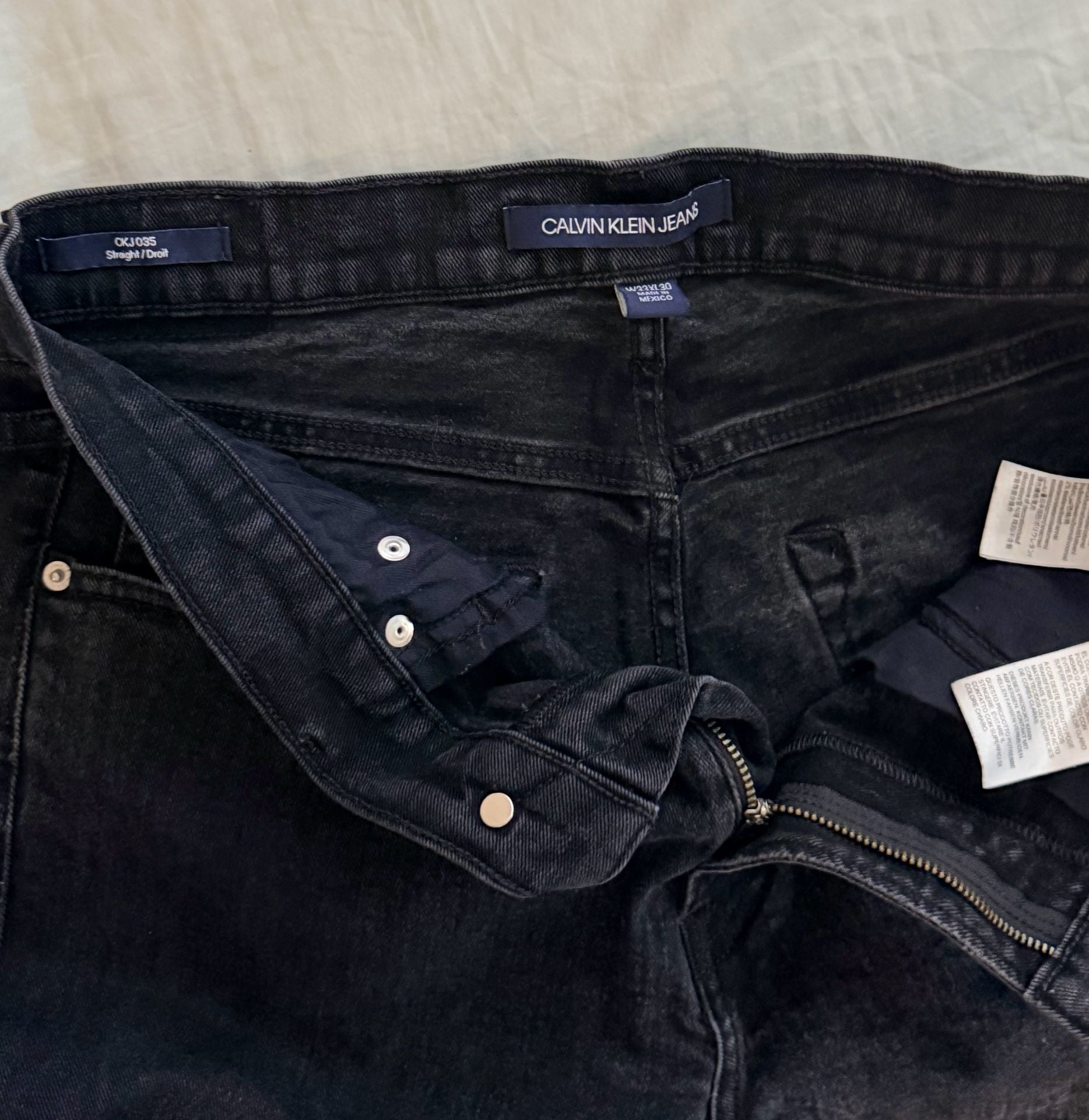 Calvin Klein Jeans CKJ035 Straight Black Denim Size 32x30 3