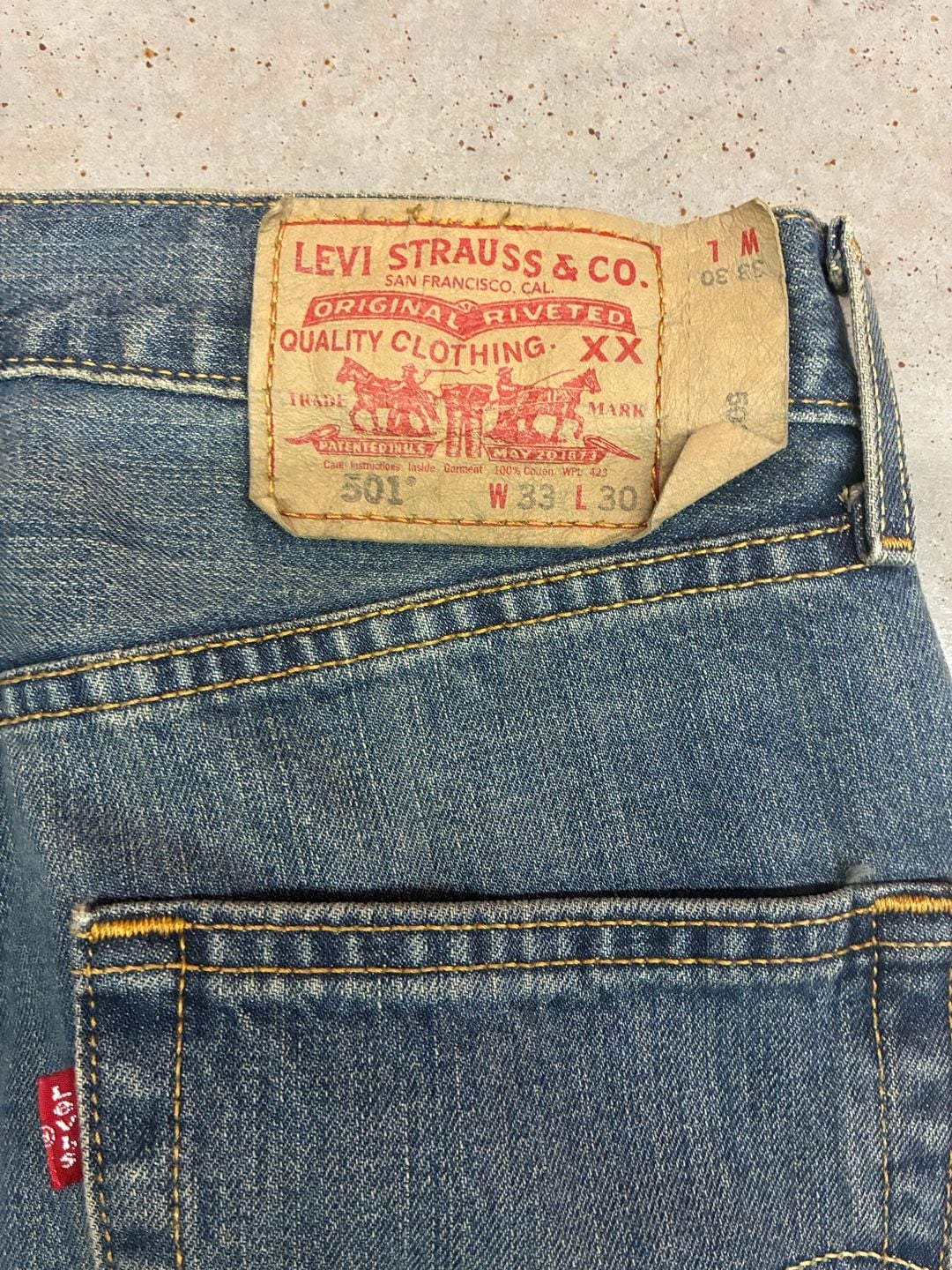 Levi's 501 XX Button Fly Jeans W33 L30 Blue Denim Vintage 2