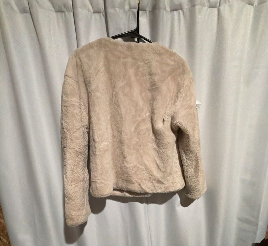 Zara Faux Fur Jacket Size XS Cream 4