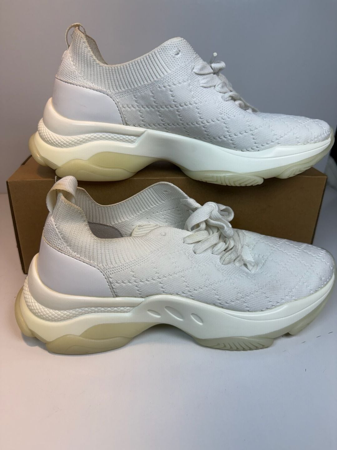 Steve Madden Myles Quilted Chunky Sneakers White 2