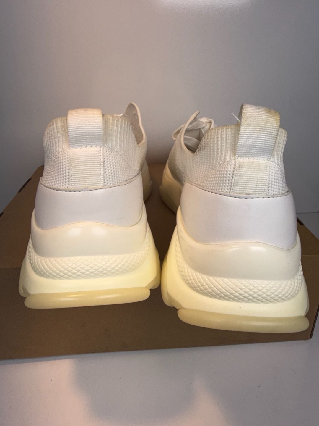 Steve Madden Myles Quilted Chunky Sneakers White 6