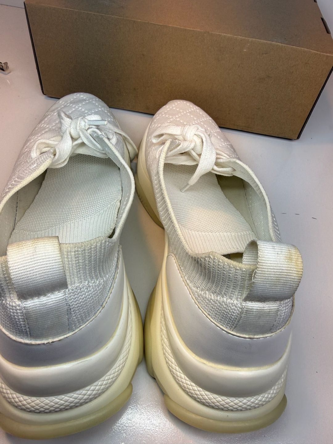 Steve Madden Myles Quilted Chunky Sneakers White 11