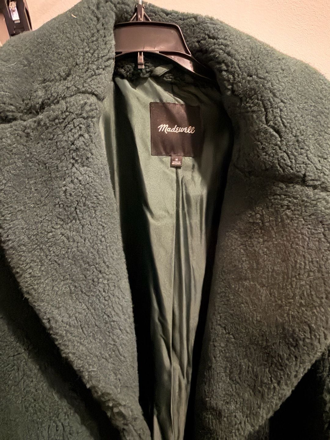 Madewell (Re)sourced Sherpa Teddy Coat Size M Green 3