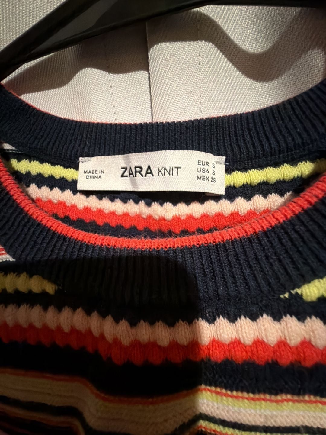 Zara Knit Short Sleeve Striped Top Size S Multicolor 3