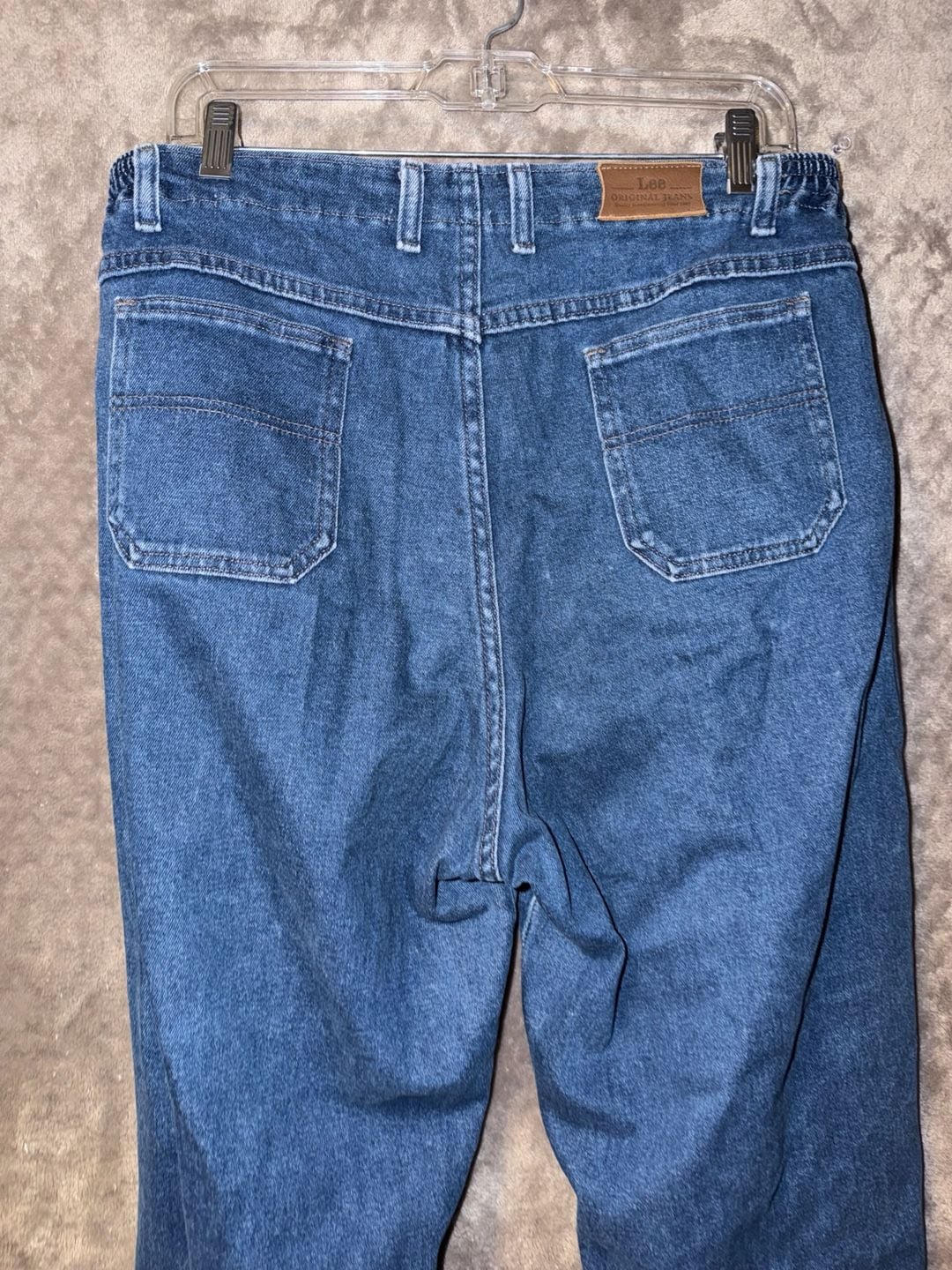 Lee High Rise Utility Straight Jeans Blue Denim Large 9