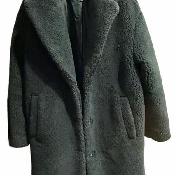 Madewell (Re)sourced Sherpa Teddy Coat Size M Green