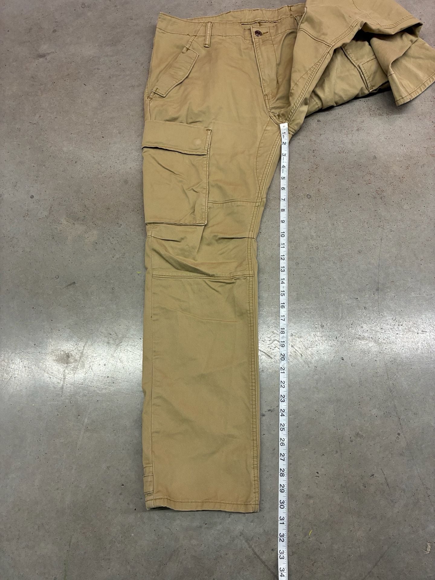 Levi's Cargo Pants Size W38 L32 Khaki Brown Workwear Trousers 7