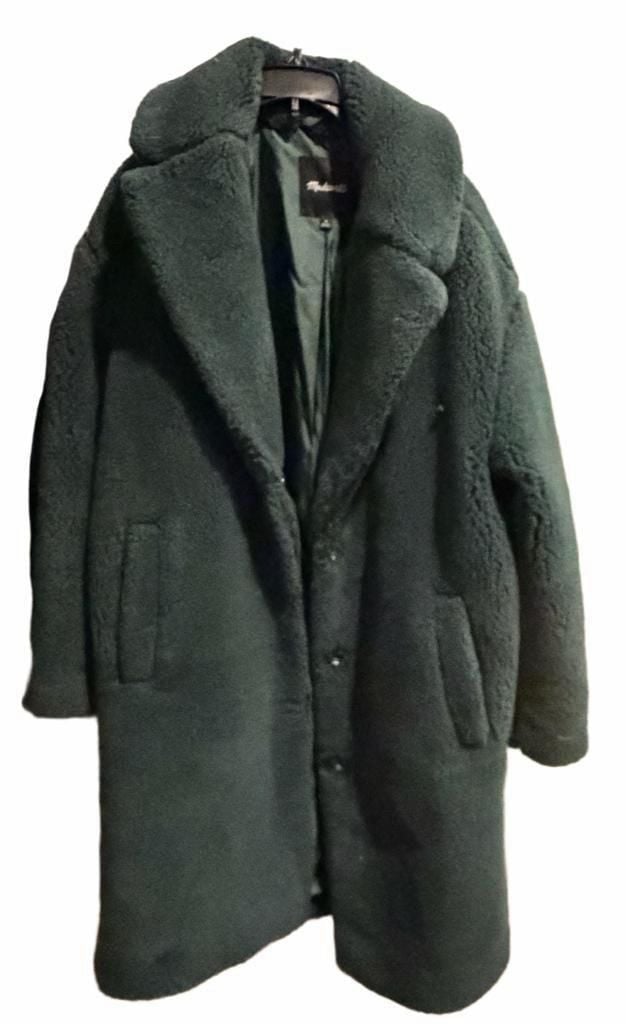 Madewell (Re)sourced Sherpa Teddy Coat Size M Green 4