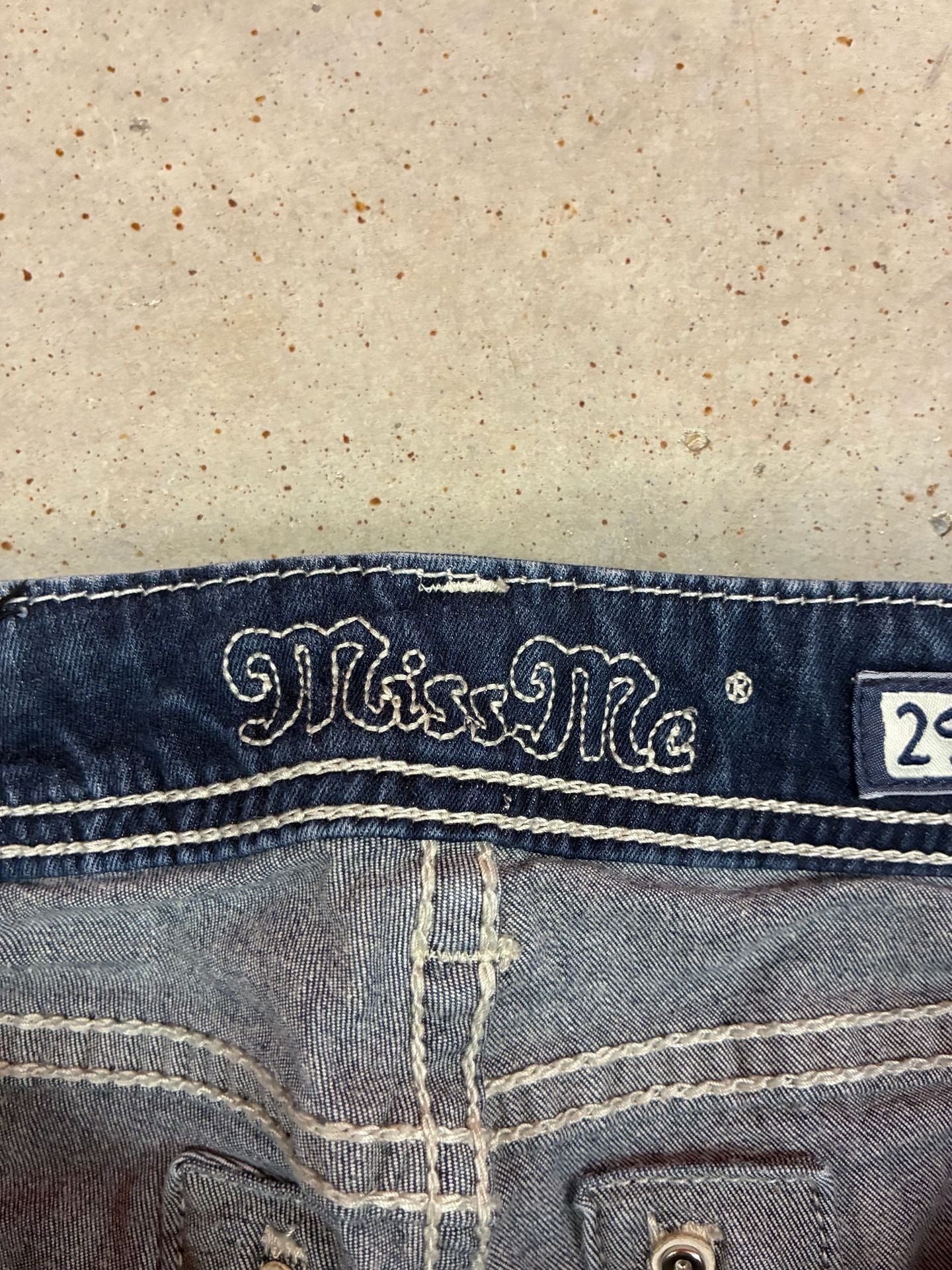 Miss Me Easy Skinny Jeans Size 29 Dark Wash White Stitching 4