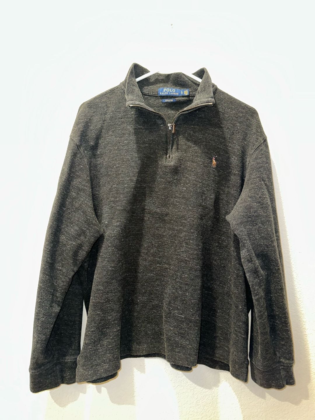Polo Ralph Lauren Estate Rib Quarter Zip Pullover Size L Gray 2