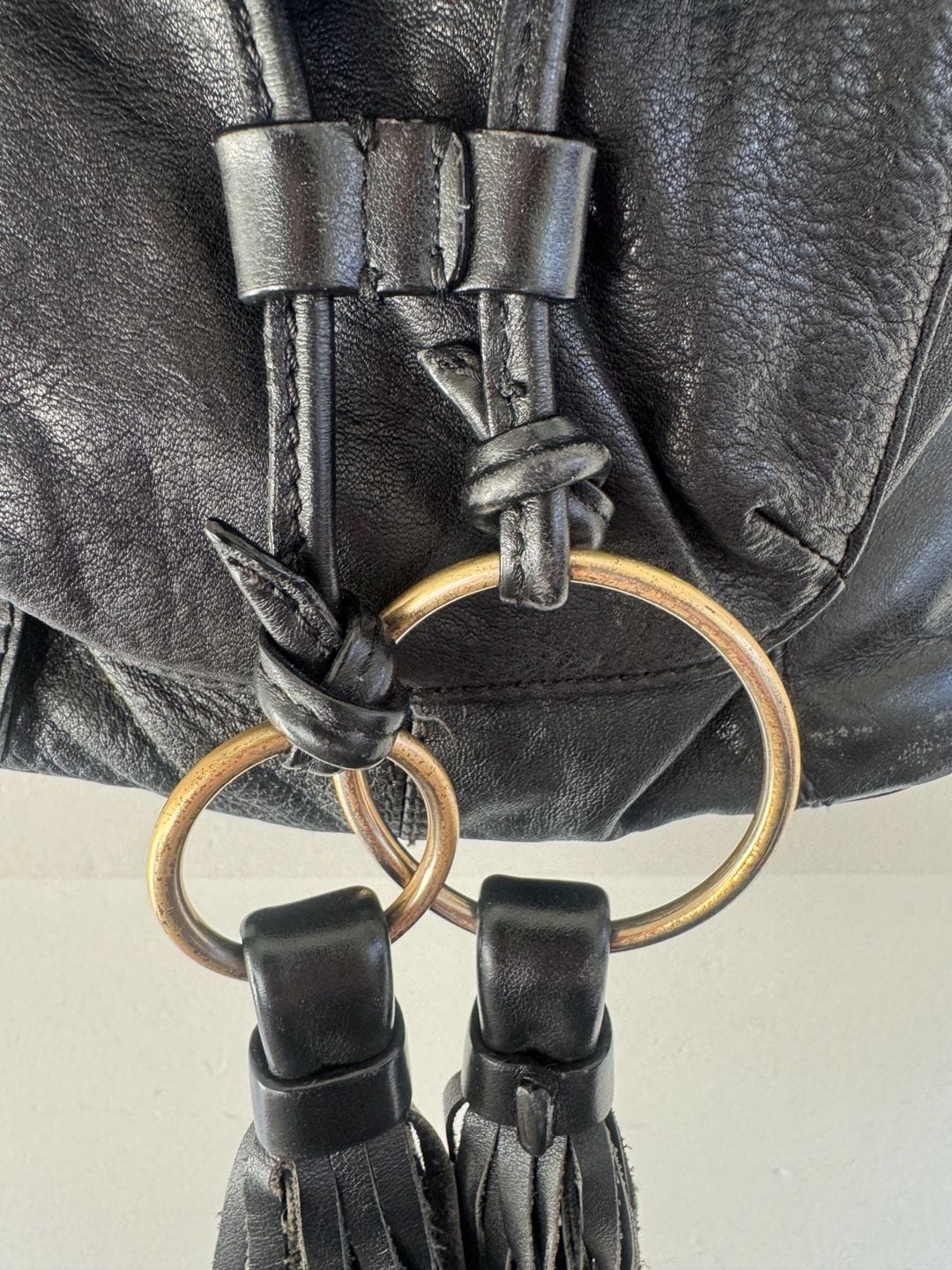 See By Chloe Black Leather Crossbody Bag with Tassels and Gold Hardware 3